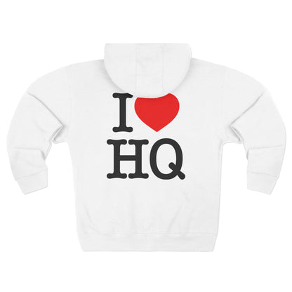 Unisex Zip Hoodie - I ❤️ HQ